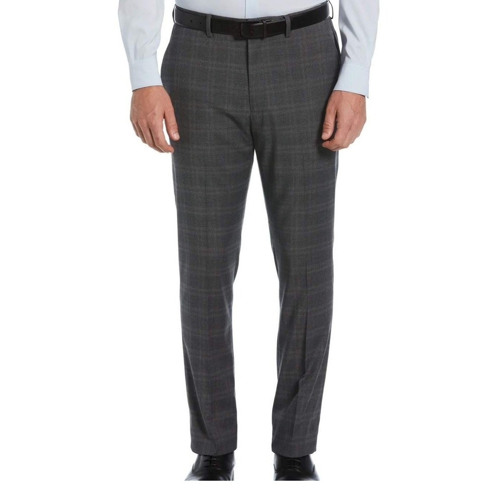 NWT DKNY Men's 31Wx30 Gray Duran Plaid Dress Pants